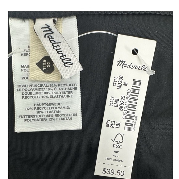Madewell Women's Bikini Bottom Black Second Wave Classic Beach Pool Swim Size M‎ - Picture 8 of 9